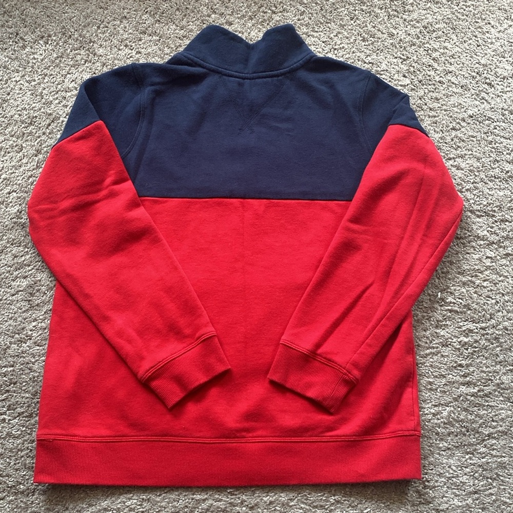 Tommy Hilfiger Women's Navy and Red Half-Zip Sweatshirt - Picture 5 of 7